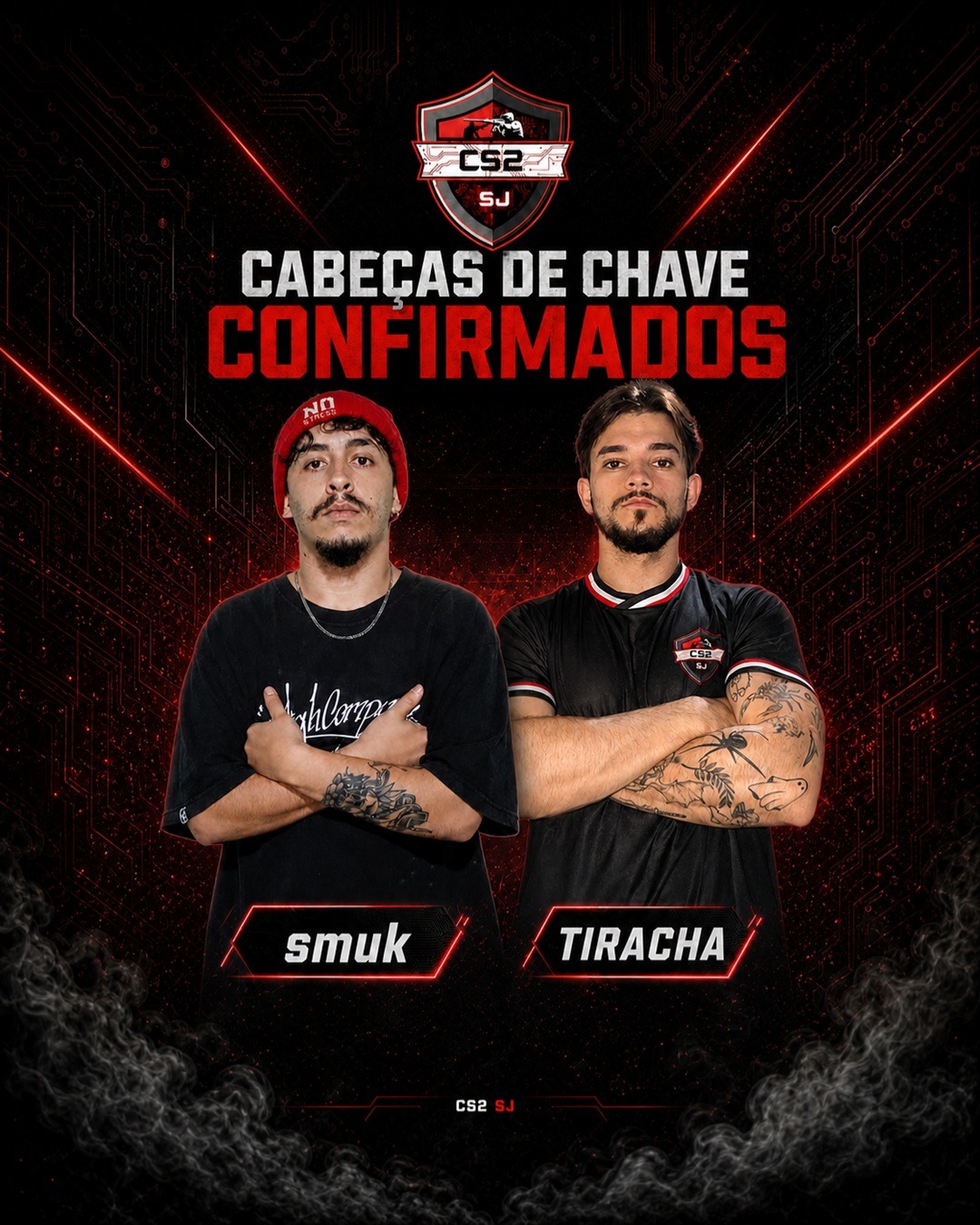 smuk e TIRACHA, cabeças de chave do CS2SJ